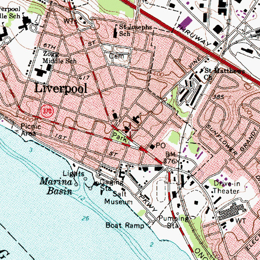 Topographic Map of Liverpool First United Methodist Church, NY