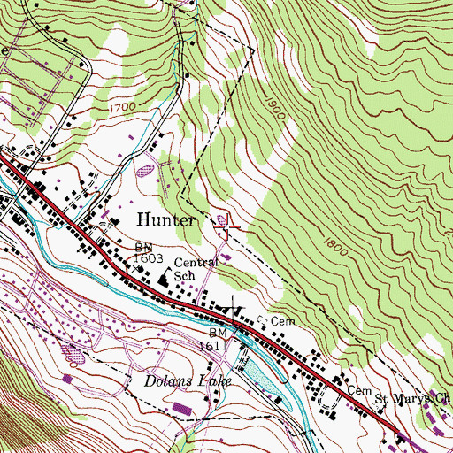 Topographic Map of Living Water Full Gospel Church, NY