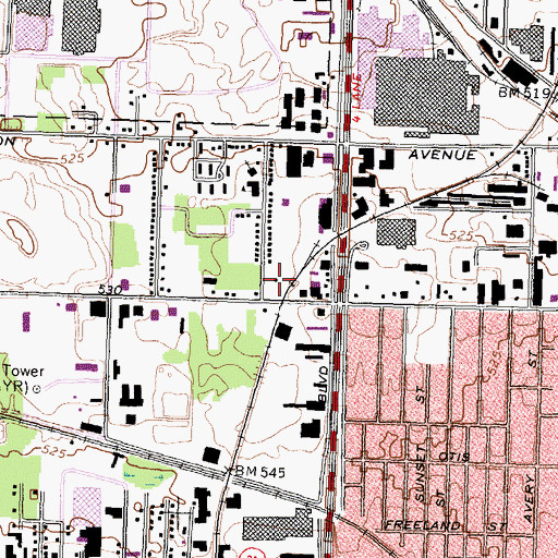 Topographic Map of Living Word Temple of the Restoration, NY