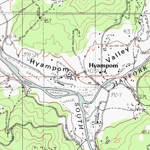 Topographic Map of Hyampom, CA