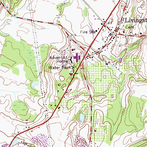 Topographic Map of Livingston Seventh Day Adventist Church, NY