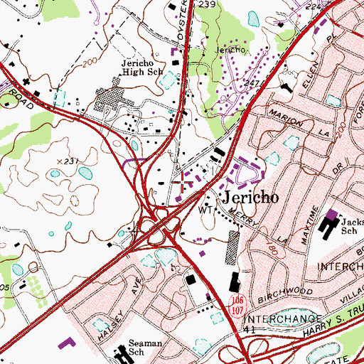 Topographic Map of Long Island Unitarian Universalist Church, NY