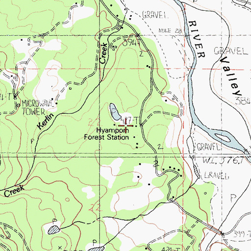 Topographic Map of Hyampom Forest Station, CA