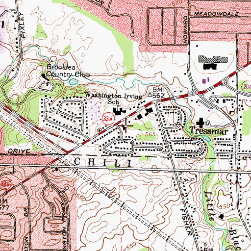 Topographic Map of Lutheran Church of Our Saviour, NY