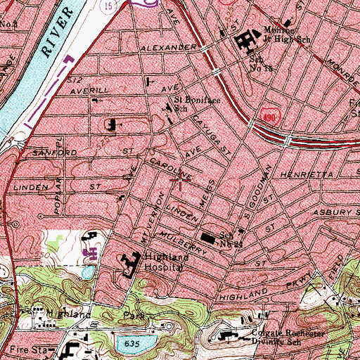 Topographic Map of Lutheran Church of Peace, NY