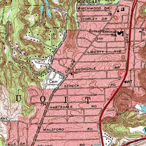Topographic Map of Lutheran Church of the Transfiguration, NY