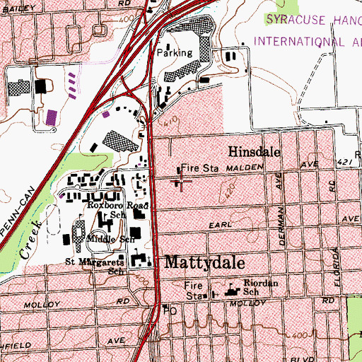 Topographic Map of Malden Road United Church, NY
