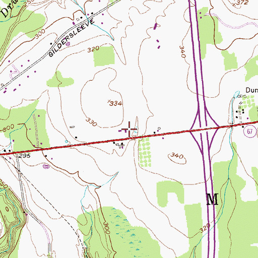 Topographic Map of Malta Open Bible Baptist Church, NY