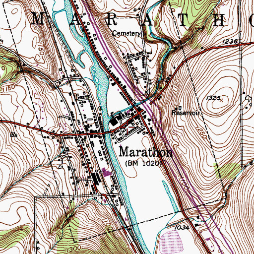 Topographic Map of Marathon Methodist Church, NY