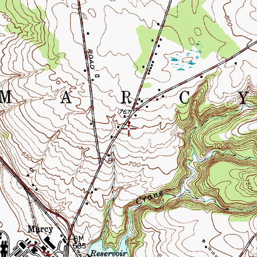 Topographic Map of Marcy Community Church, NY