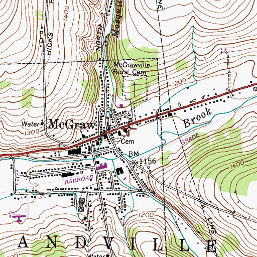 Topographic Map of McGraw United Methodist Church, NY
