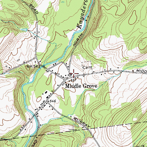 Topographic Map of Middle Grove United Methodist Church, NY