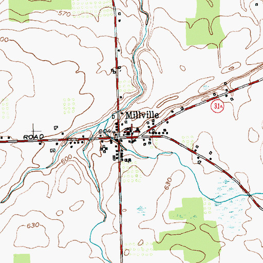 Topographic Map of Millville Methodist Church, NY