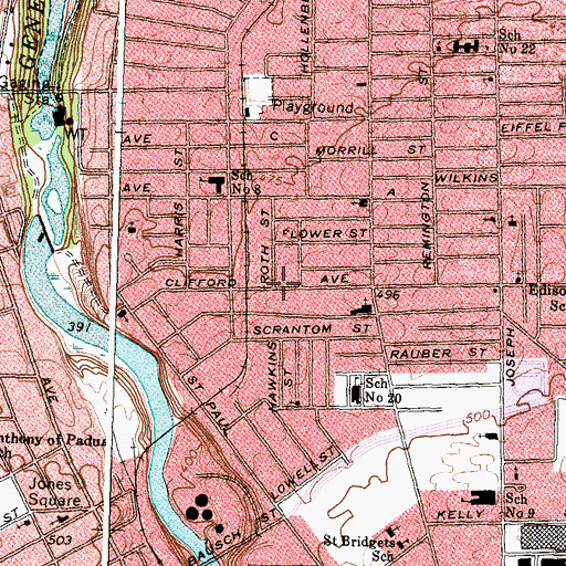 Topographic Map of Mision de Dios, NY