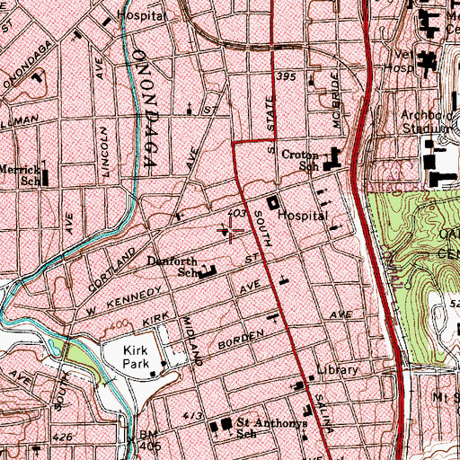 Topographic Map of Mount Carmel Seventh Day Adventist Church, NY