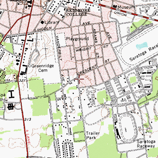 Topographic Map of Mount Olive Baptist Church, NY