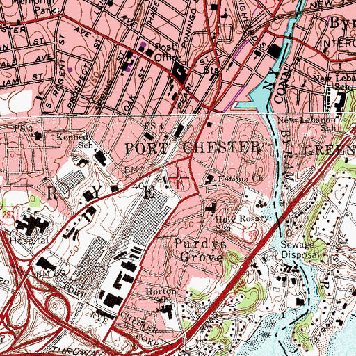 Topographic Map of Mount Zion Baptist Church, NY
