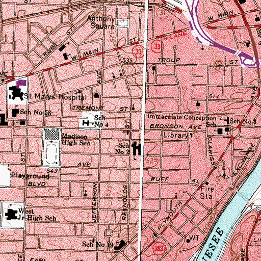 Topographic Map of Mount Zion Progressive Missionary Church, NY