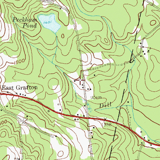 Topographic Map of Mountain Chapel Church, NY