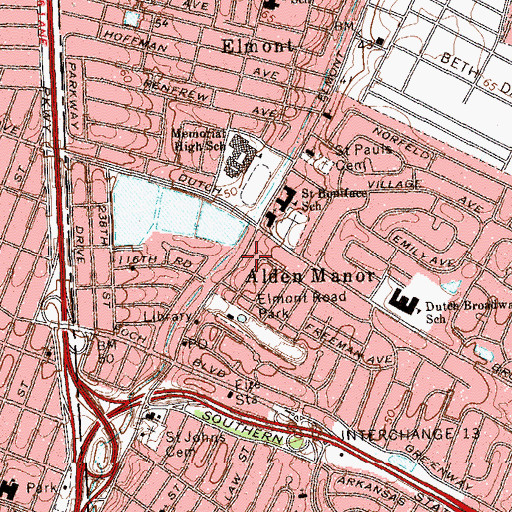 Topographic Map of Muhammadi Masjid Mosque, NY