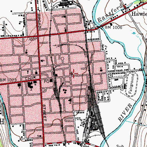 Topographic Map of New Beginnings Church, NY