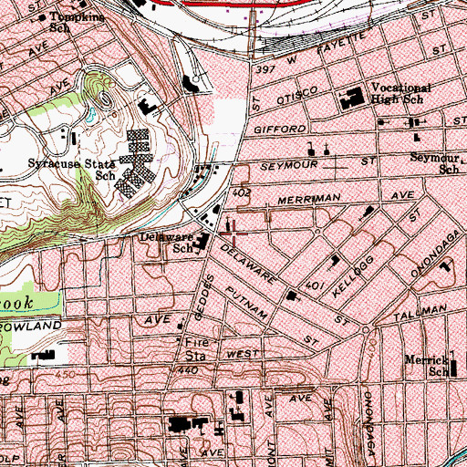Topographic Map of New Beginnings Unity Missionary Baptist Church, NY