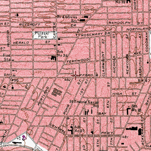 Topographic Map of New Covenant Church of God, NY
