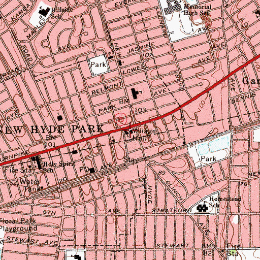 Topographic Map of New Hope Community Church, NY