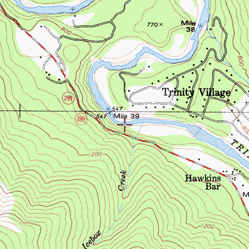 Topographic Map of Icebox Creek, CA