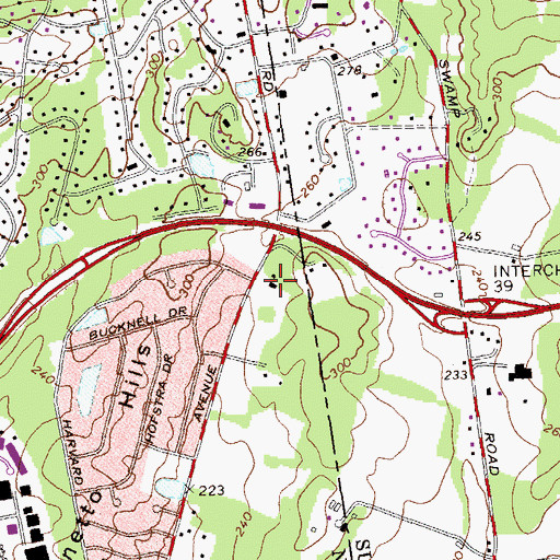 Topographic Map of Plainview Church of Saint Margaret, NY
