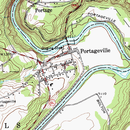 Topographic Map of Portageville Community Baptist Church, NY