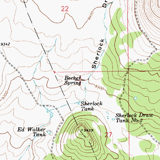 Topographic Map of Becker Spring, AZ