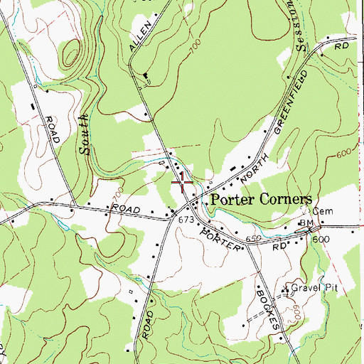 Topographic Map of Porter Corners Methodist Church, NY