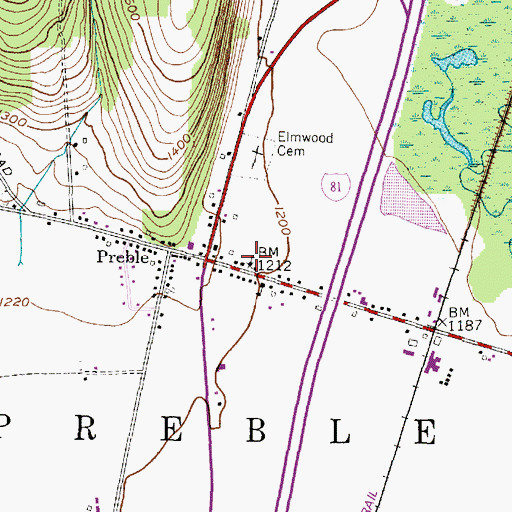 Topographic Map of Preble Congregational Church, NY