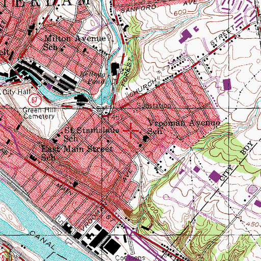 Topographic Map of Primera Iglesia Bautista de Amsterdam Baptist Church, NY