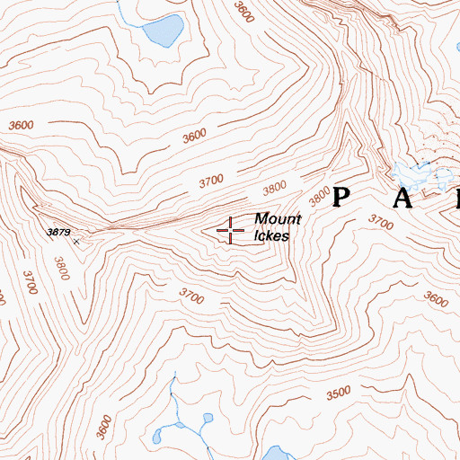 Topographic Map of Mount Ickes, CA