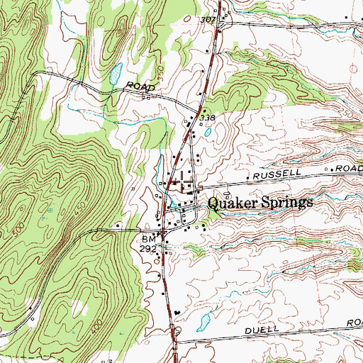 Topographic Map of Quaker Springs United Methodist Church, NY