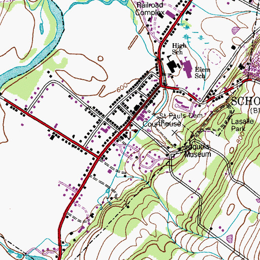 Topographic Map of Reformed Church of Schoharie, NY