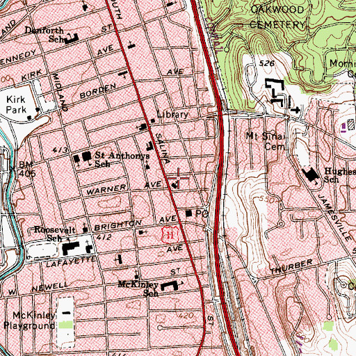 Topographic Map of Reformed Presbyterian Church, NY