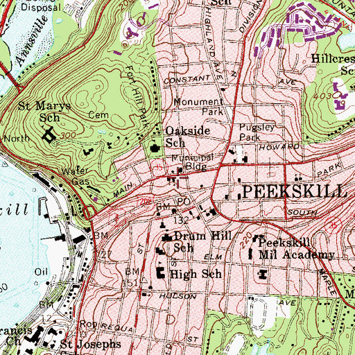 Topographic Map of Refuge Church of Christ, NY