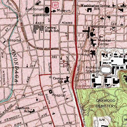 Topographic Map of Refuge Tabernacle Church of God in Christ, NY