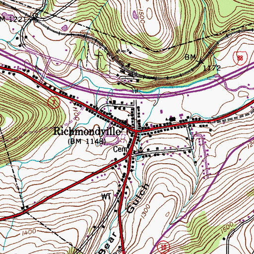 Topographic Map of Richmondville United Methodist Church, NY
