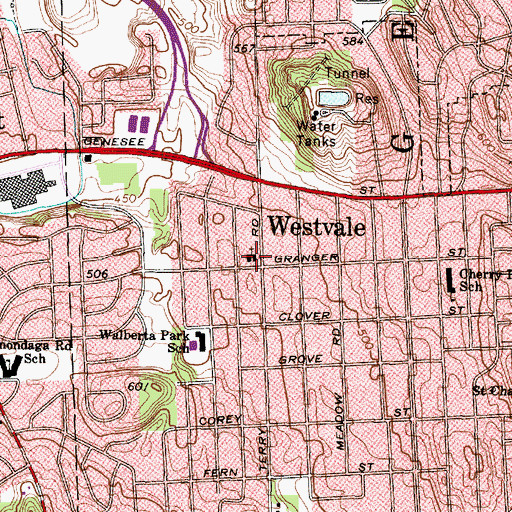 Topographic Map of Robinson Memorial Presbyterian Church, NY
