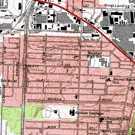Topographic Map of Rochester Baptist Church, NY