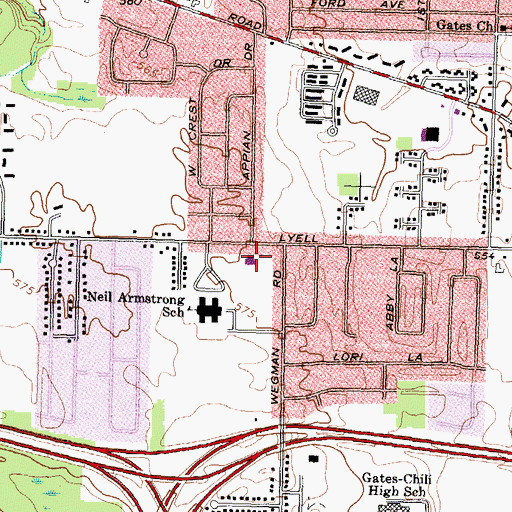 Topographic Map of Rochester Christian Church, NY