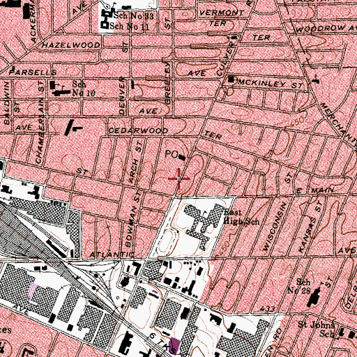 Topographic Map of Rochester Islamic Center, NY