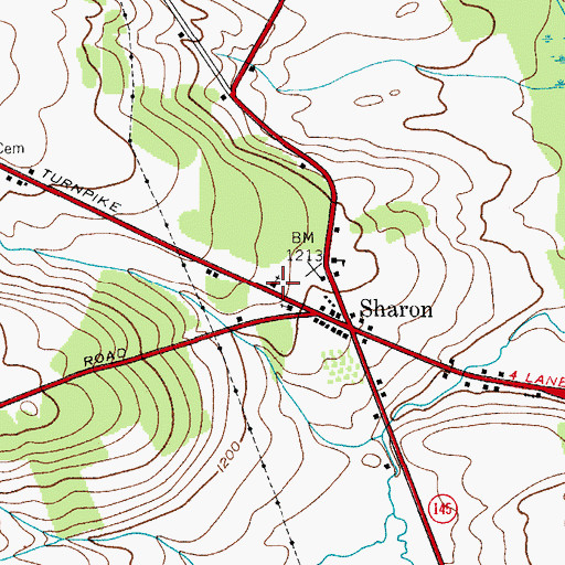 Topographic Map of Rose of Sharon Church of God, NY