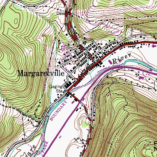 Topographic Map of Sacred Heart Church, NY
