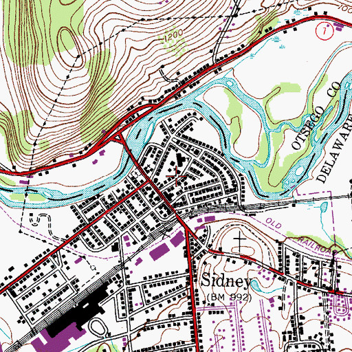 Topographic Map of Sacred Heart Church, NY