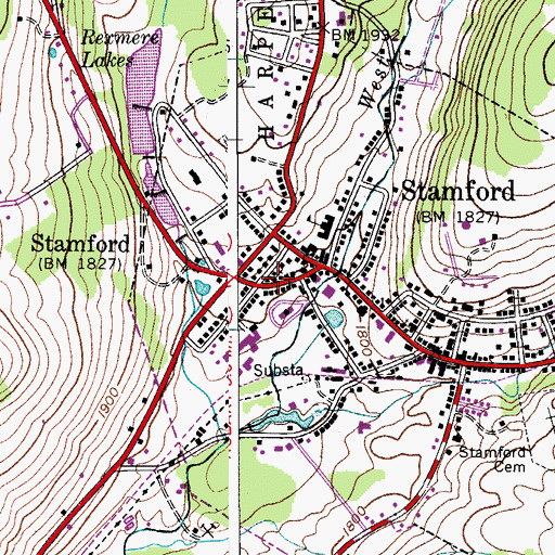 Topographic Map of Sacred Heart Church, NY